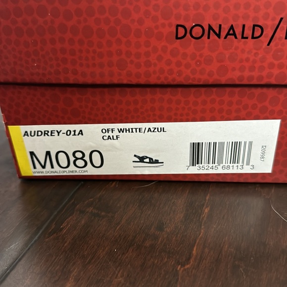 Off white/azul calf Audrey platform sandals - Picture 4 of 6